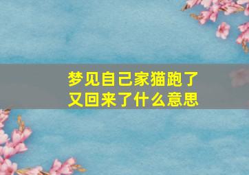 梦见自己家猫跑了又回来了什么意思