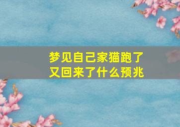 梦见自己家猫跑了又回来了什么预兆