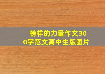 榜样的力量作文300字范文高中生版图片