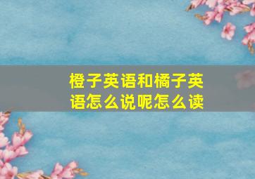 橙子英语和橘子英语怎么说呢怎么读