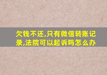 欠钱不还,只有微信转账记录,法院可以起诉吗怎么办