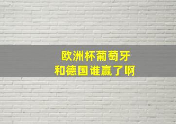 欧洲杯葡萄牙和德国谁赢了啊