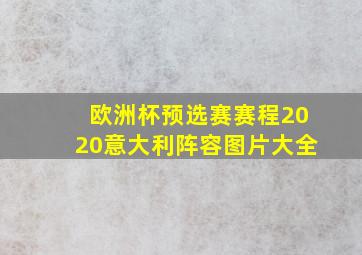 欧洲杯预选赛赛程2020意大利阵容图片大全