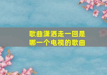 歌曲潇洒走一回是哪一个电视的歌曲