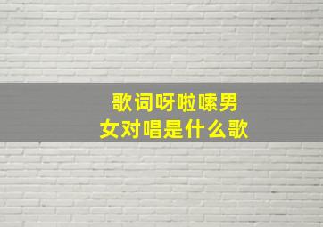 歌词呀啦嗦男女对唱是什么歌