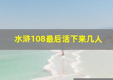 水浒108最后活下来几人