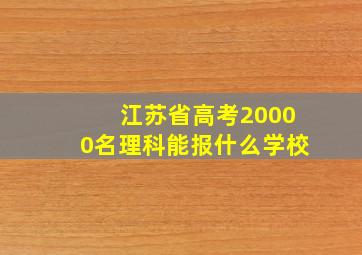 江苏省高考20000名理科能报什么学校