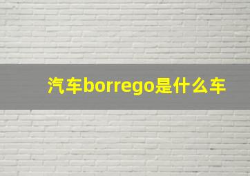 汽车borrego是什么车