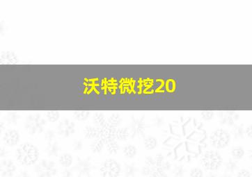 沃特微挖20