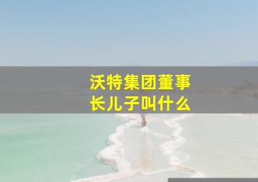 沃特集团董事长儿子叫什么