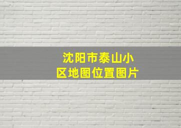 沈阳市泰山小区地图位置图片