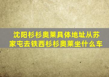 沈阳杉杉奥莱具体地址从苏家屯去铁西杉杉奥莱坐什么车