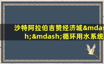 沙特阿拉伯吉赞经济城——循环用水系统