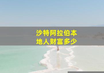 沙特阿拉伯本地人财富多少