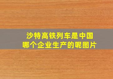 沙特高铁列车是中国哪个企业生产的呢图片