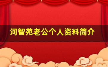 河智苑老公个人资料简介