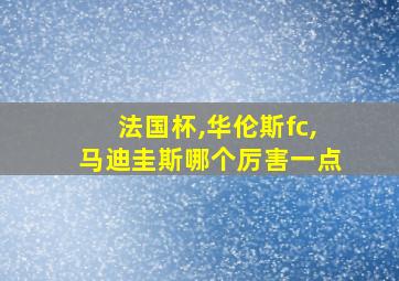 法国杯,华伦斯fc,马迪圭斯哪个厉害一点