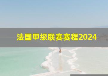 法国甲级联赛赛程2024