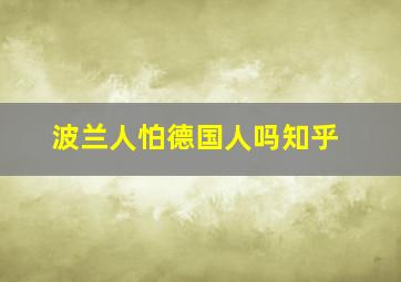 波兰人怕德国人吗知乎