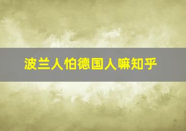 波兰人怕德国人嘛知乎