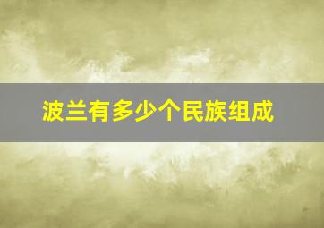 波兰有多少个民族组成