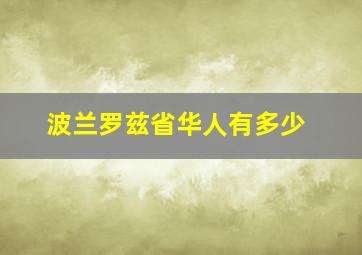 波兰罗兹省华人有多少