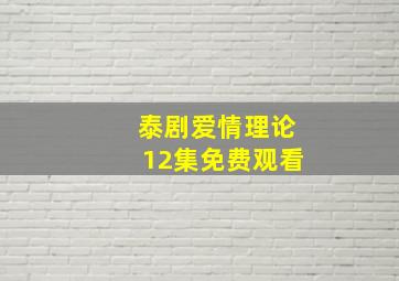 泰剧爱情理论12集免费观看