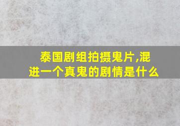 泰国剧组拍摄鬼片,混进一个真鬼的剧情是什么