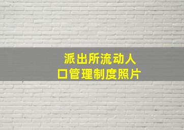 派出所流动人口管理制度照片