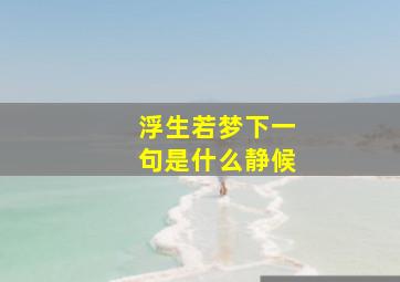 浮生若梦下一句是什么静候