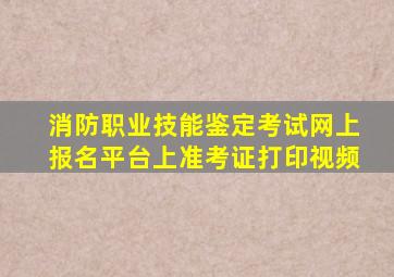 消防职业技能鉴定考试网上报名平台上准考证打印视频