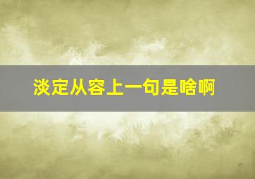 淡定从容上一句是啥啊