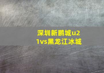 深圳新鹏城u21vs黑龙江冰城