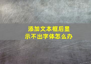 添加文本框后显示不出字体怎么办