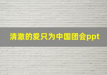 清澈的爱只为中国团会ppt