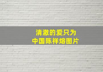 清澈的爱只为中国陈祥熔图片