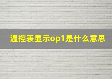 温控表显示op1是什么意思