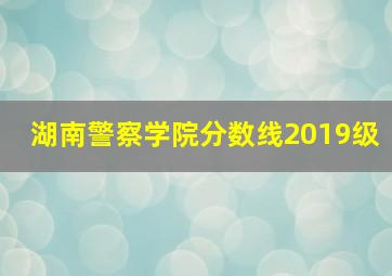 湖南警察学院分数线2019级