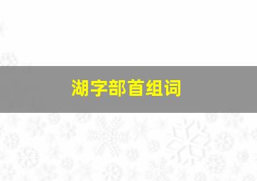 湖字部首组词