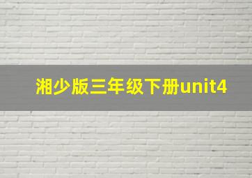 湘少版三年级下册unit4