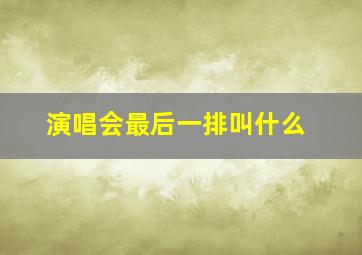 演唱会最后一排叫什么