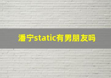 潘宁static有男朋友吗