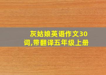 灰姑娘英语作文30词,带翻译五年级上册