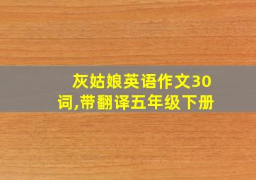 灰姑娘英语作文30词,带翻译五年级下册