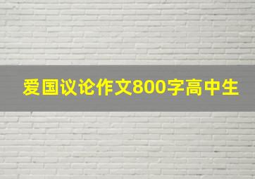 爱国议论作文800字高中生