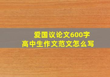 爱国议论文600字高中生作文范文怎么写