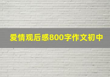 爱情观后感800字作文初中