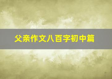 父亲作文八百字初中篇