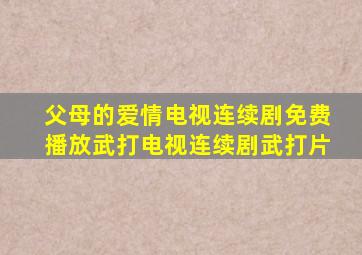 父母的爱情电视连续剧免费播放武打电视连续剧武打片