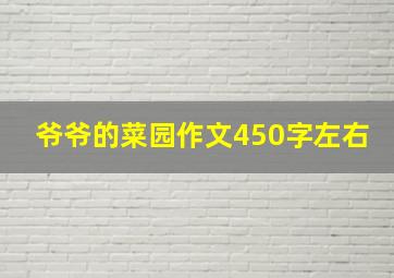 爷爷的菜园作文450字左右